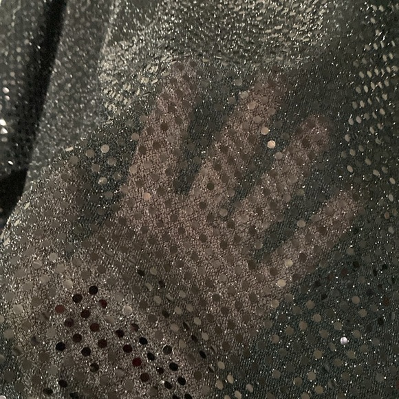Oversized black bling see thru long sleeve top xl - Picture 4 of 8